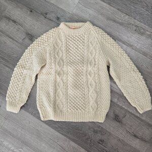 Vintage Spelana Irish Handknit Sweater Made From Pure Bronze Age Wool size S 38